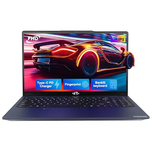 NIMO 15.6-inch laptop with blue finish and backlit keyboard