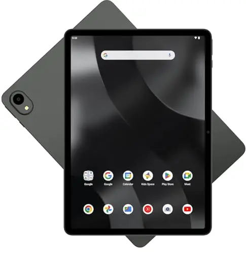 onn. Surf 11-inch Tablet Pro in grey color showing a web browsing interface