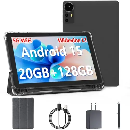 Bnegynng Android 15 tablet with protective case