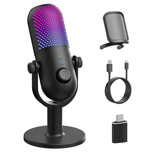GUEVWES ZTD39 USB microphone with RGB lighting