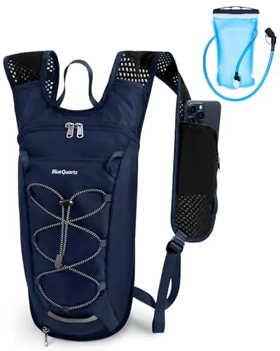 Blue Quartz hydration backpack with breathable mesh for skiing