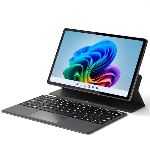 Jumper 2-in-1 laptop tablet with detachable keyboard in use