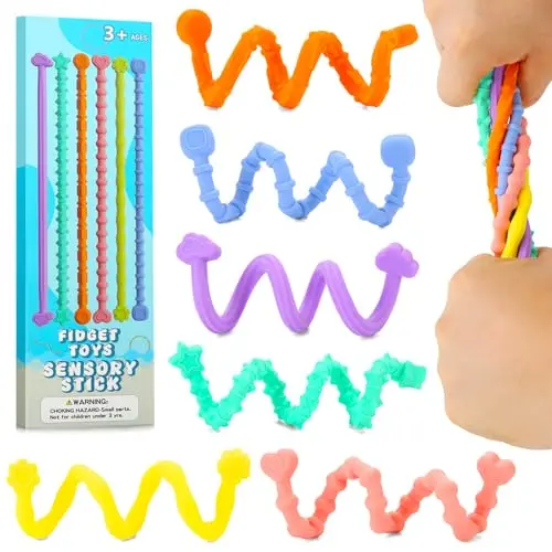 Fidget Toys flexible silicone sticks with textured surfaces
