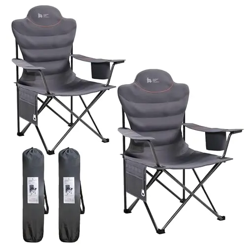 OUTSIDER folding camping chair with cooler bag and storage pockets