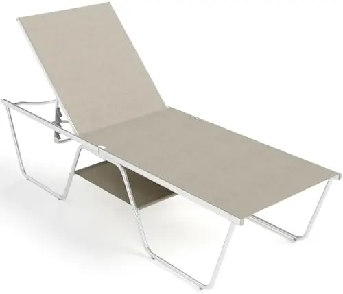 MFSTUDIO outdoor chaise lounge with Textilene fabric for tanning