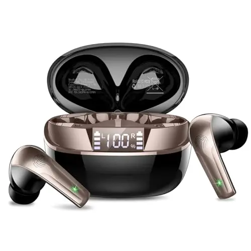 AOSRAU Q13 Pro wireless earbuds in black with LED power display