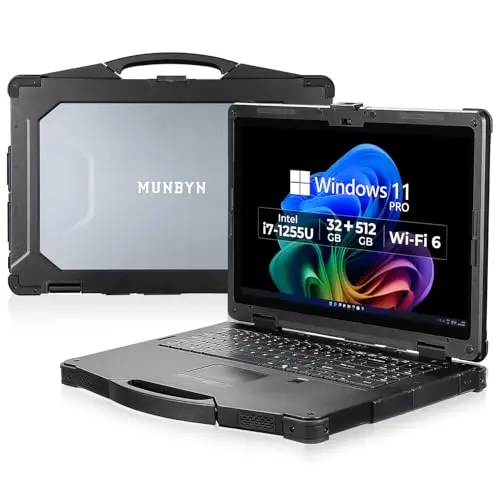 MUNBYN IRX17 rugged laptop with sunlight-readable display