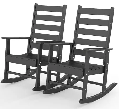 GREENVINES outdoor rocking chairs set of two with HDPE material