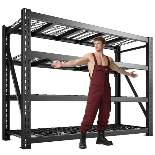 Bepatio industrial-grade heavy-duty storage shelving unit with four tiers