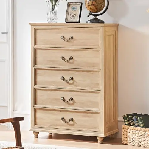 JOAXSWE farmhouse dresser with five drawers and gourd-shaped legs