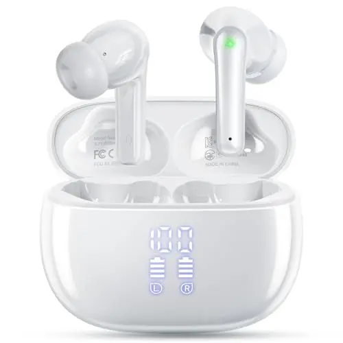 HUIFU wireless earbuds with digital LED display and ergonomic design