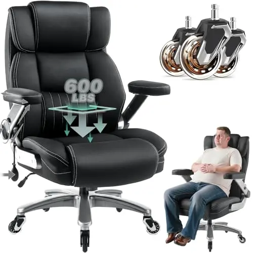 Famsway Big and Tall Office Chair with 5D flip arms